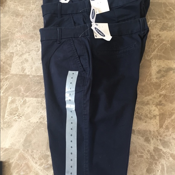 NEW OLD NAVY BOOT CUT KHAKIS PANTS SZ 6 WOMENS BLUE - Picture 3 of 7
